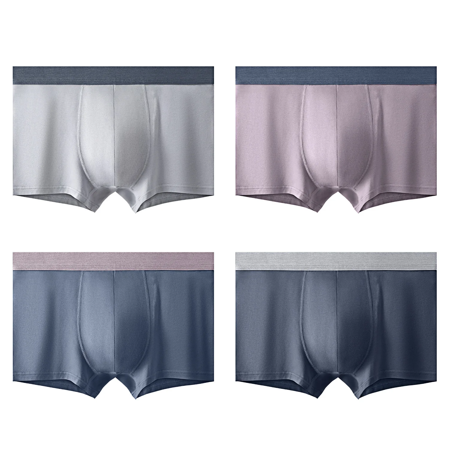 

Men's Briefs Boxer Pants Midwaist Pure Cotton Breathable Comfortable Anti-bacterial Boxer Pants Men Box 4 Pairs Men Underwear