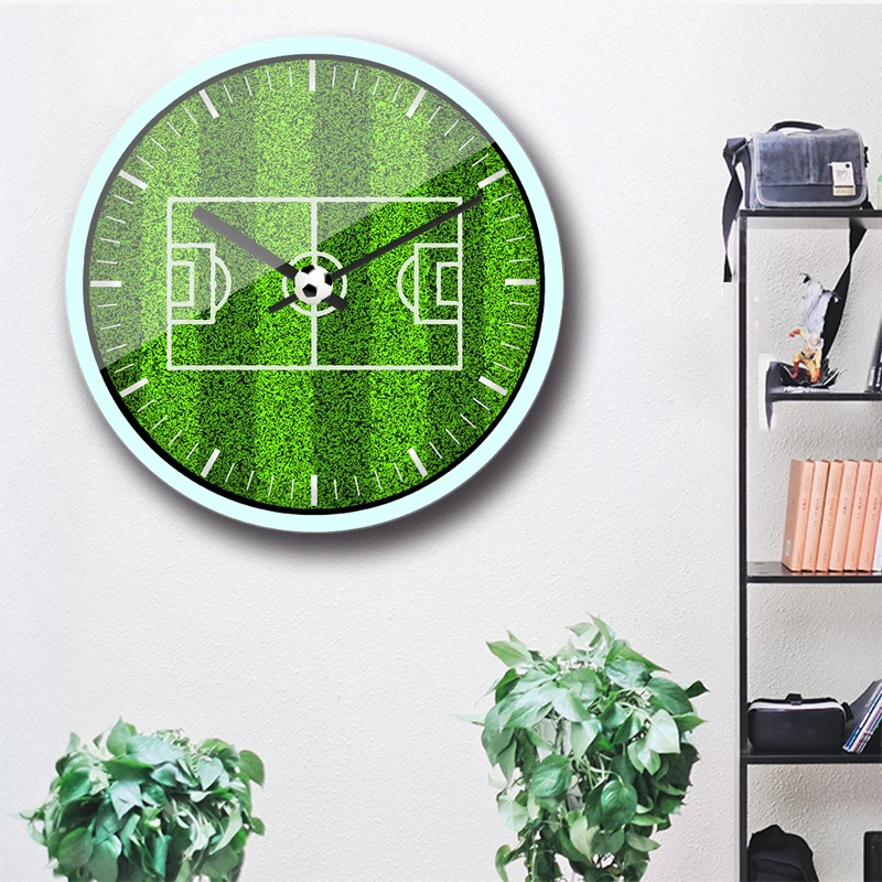 Креативные настенные часы для футбольного поля гостиной креативные Современные