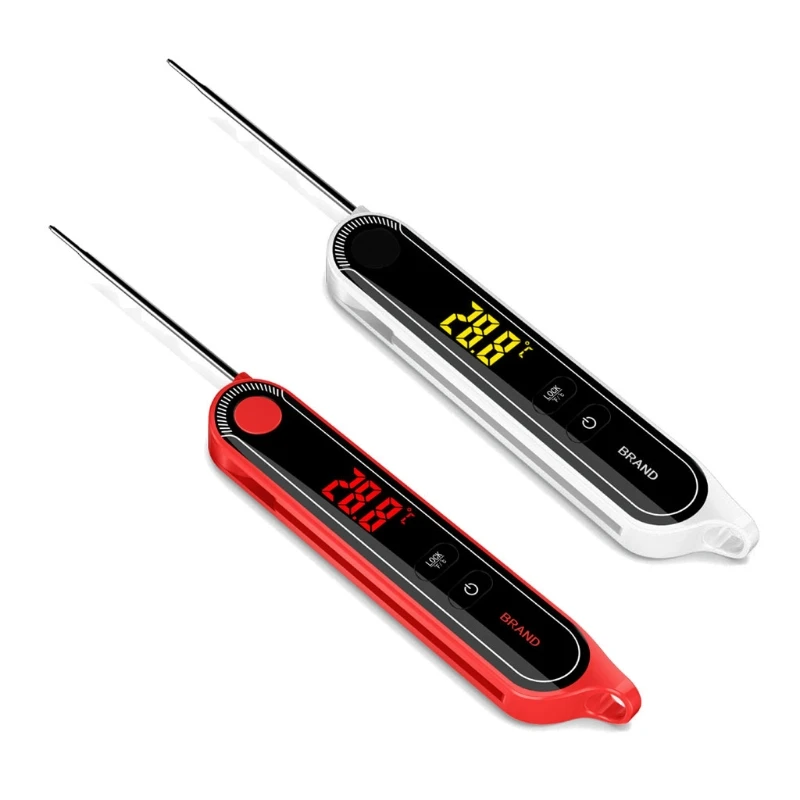 

LED Instant Read Meat Thermometer with Foldable Probe Digital Food Cooking BBQ Electronic Oven Thermometer Backlight