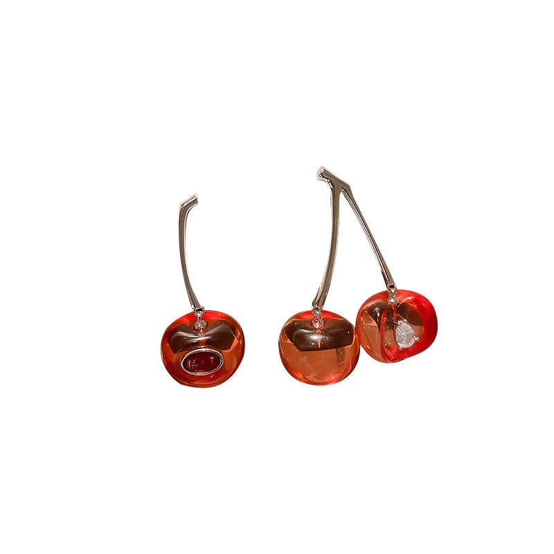 Асимметричные красные серьги вишни оптовая продажа романтические ювелирные