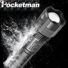 Мощный водонепроницаемый светодиодный фонарик XHP50, Большая дальность действия, суперъяркий, зарядка через USB, для приключений