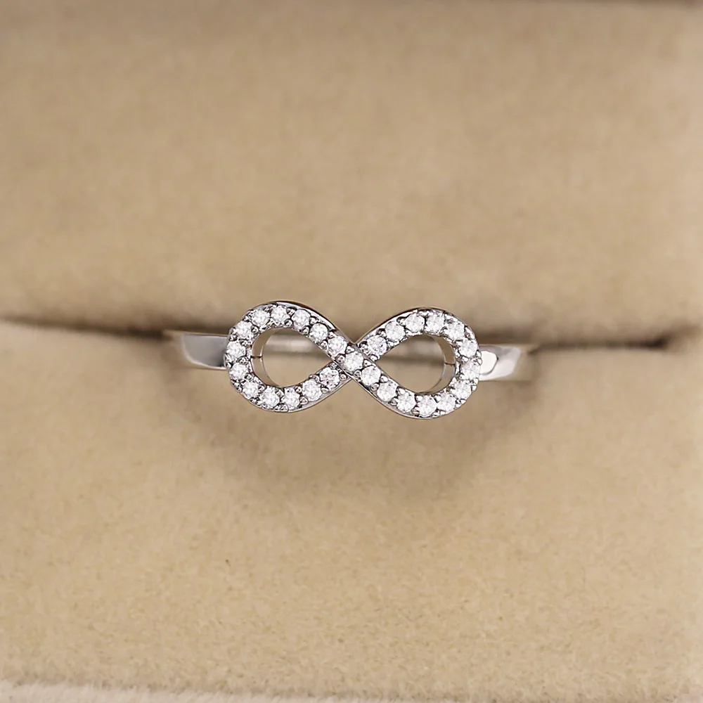 

Knot Ring Romantic Design Gift Jewelry Lucky Ring With Cubic Zircon Micro Pave Silver Plated With Size 6-10