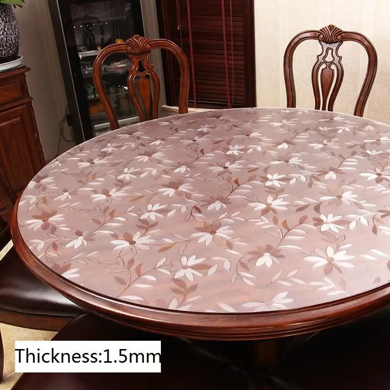 Прозрачная Круглая скатерть Tafel Kleed круглые скатерти из ПВХ для стола | Дом и сад