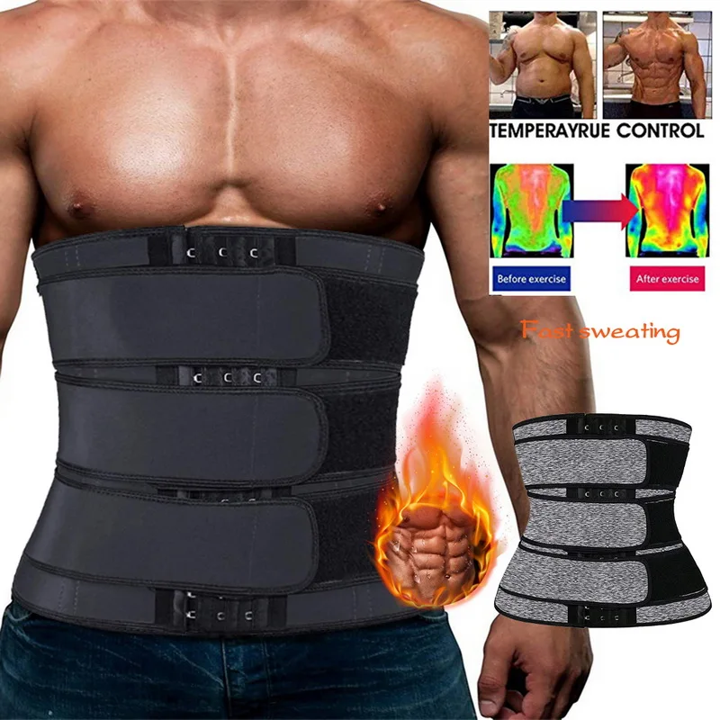 

Men Waist Trainer Fitness Waist Trimmer Belt Workout Cincher Corsets Slimming Body Shaper Weight Loss Fat Burner Sweat Straps