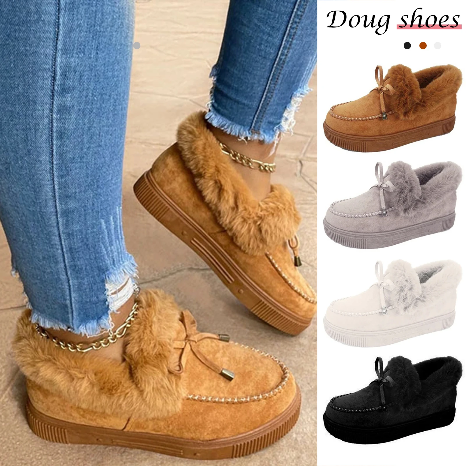 

2020 Soft Winter Boots Shoes For Women Casual Fashion Flat Heel Boots Cute Warm Outdoor Winter Shoes For Women Botas Altas Mujer