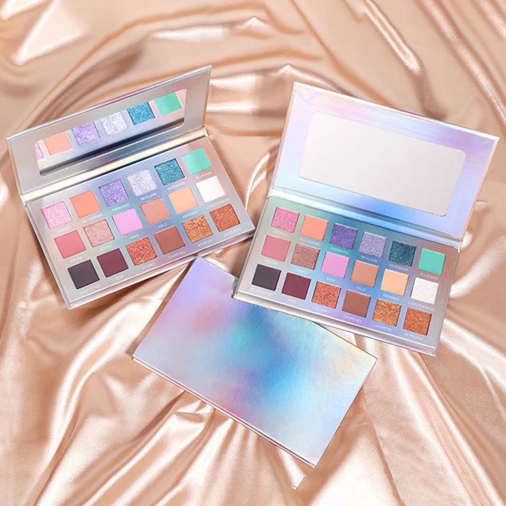 

18Colors Pearly Glitter Eyeshadow PalletePigment Eye Makeup Waterproof Cosmetic Eye Makeup Powder