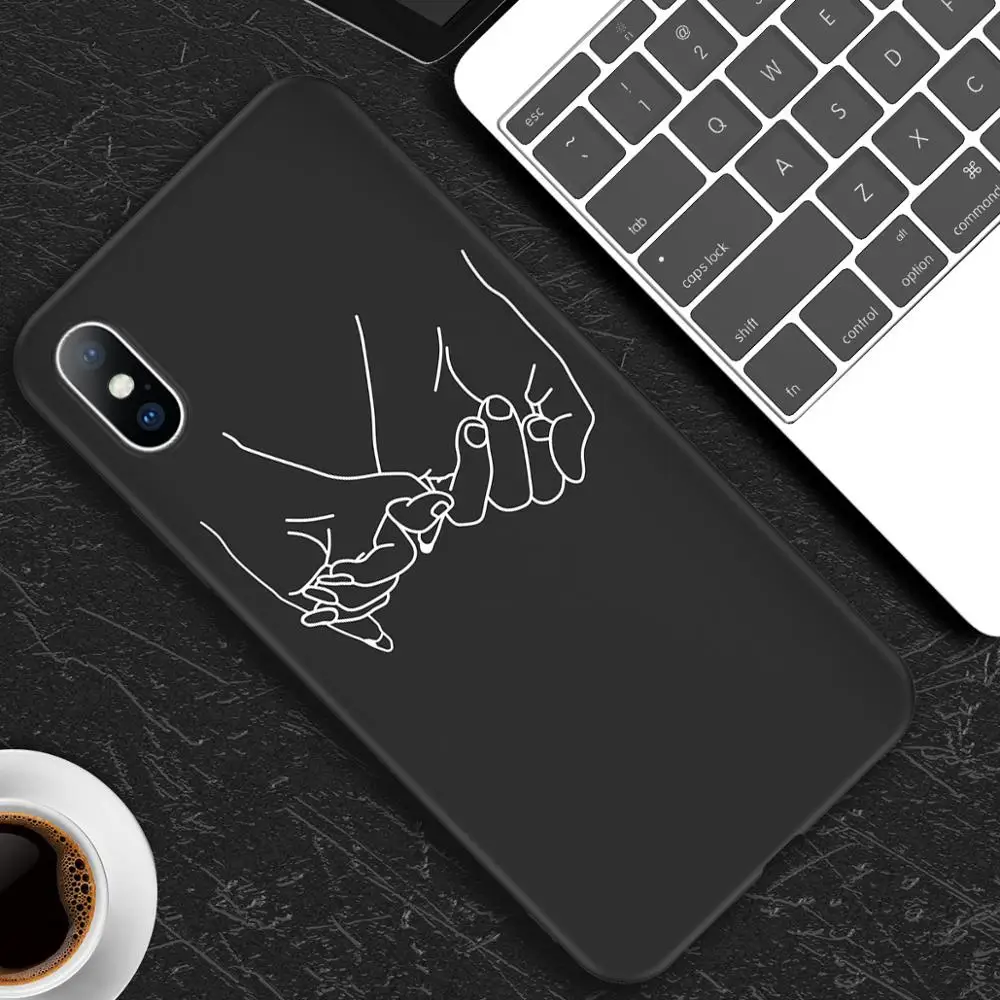 AC3415 Чехол для телефона для iPhone X XR XS 11 Pro Max 6 6s 7 8 Plus, абстрактное искусство, пара, любовь, сердце, рисунок, мягкий ТПУ Черный чехол - Цвет: AC3415