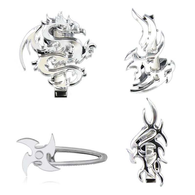 

Заколка для волос G5AE с изображением пламени дракона утконоса, стильный нескользящий аксессуар для хвоста на Хэллоуин, косплей