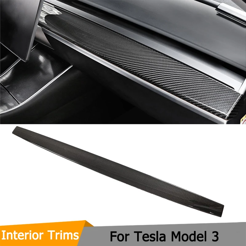 

Накладка на панель приборной панели из углеродного волокна для Tesla Model 3 2017 - 2020