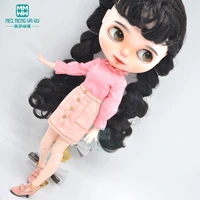 2020 new blyth doll clothes fashion turtleneck shirt mini skirt for blyth doll clotazone ob23 ob24 16 doll accessories