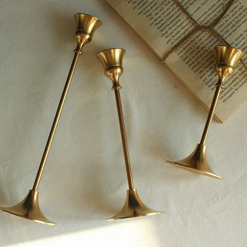 Элегантный Медный подсвечник в стиле ретро украшения для обеденного стола