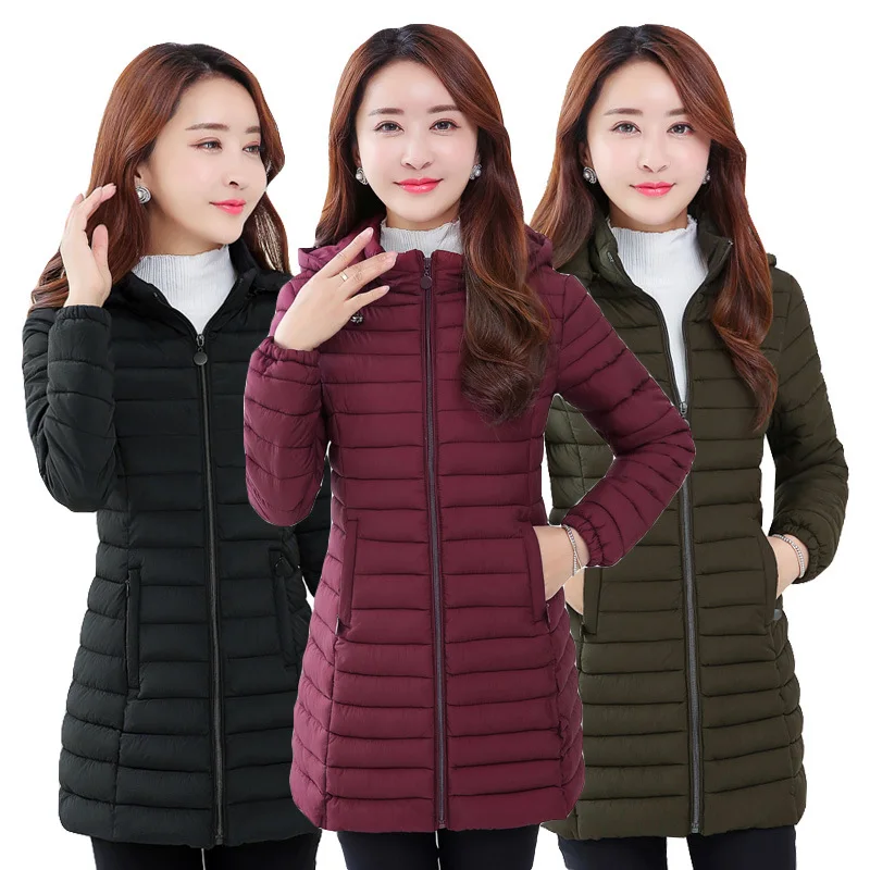 

Parka Women Winter Coats Long Cotton Casual Hooded Jackets Ladies Warm Winter Parkas Female Overcoat Women Coat Removable Hood