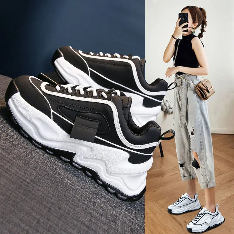 

2021 Women Platform Flats Running Sports Shoes Designer Sneakers New Autumn Winter Walking Fashion Breathable Casual Shoes Mujer