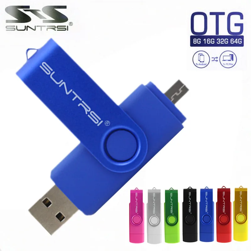 Suntrsi OTG usb 2 0 флеш накопитель металлический 128 Гб 64 ГБ для смартфонов/планшетов/ПК