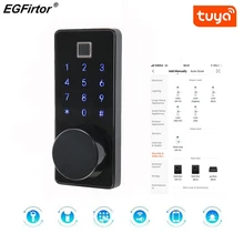 Tuya – serrure intelligente Bluetooth sans clé, avec lecteur d'empreinte digitale et clavier d'écran tactile, Compatible avec les applications pour la maison