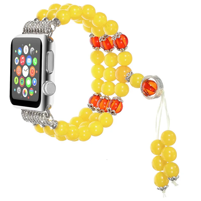 Ремешок 44 мм 40 мм ремешок для Apple watch iwatch серии 5 4 3 2 1 ручной работы из бисера эластичный браслет сменный ремешок на запястье 38 мм 42 мм