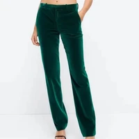 women green pants 2021 autumn fashion office lady wide pant women high waist women clothing trouser suits casual woman pants