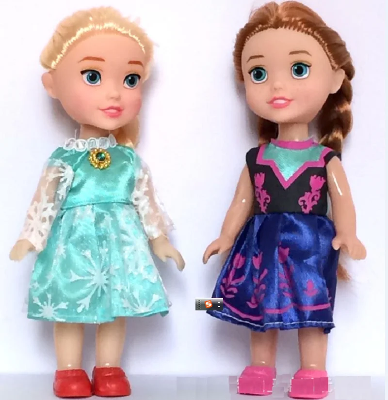 2 шт./компл. мультяшная принцесса ПВХ кукла в платье Kawaii Эльза и Анна фигурки