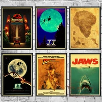 e t jawsthe terminajurassic park spielberg movie posters retro wall posters art printed painting wall stickers
