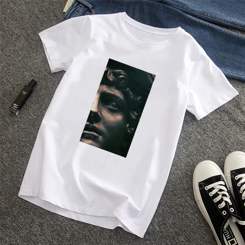 

Women's tshirt David Michelangelo Summer Top Female T-shirt Harajuku Funny Print Clothes Streetwear O-neck Lady Tees Tops Shirts