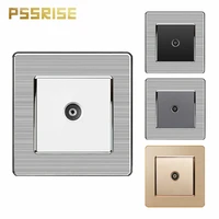 pssrise tv interface socket indoor decoration wall tv signal access socket 86mm 86mm stainless steel panel wall socket