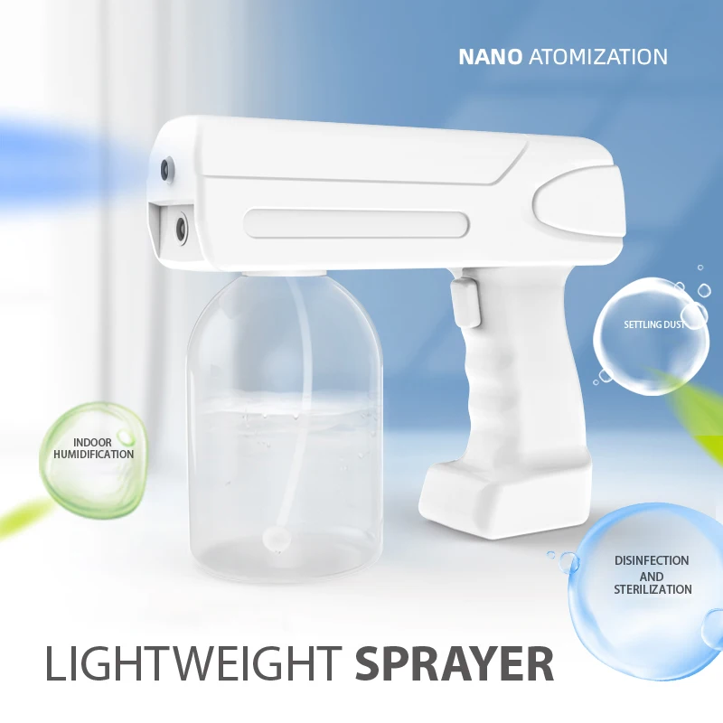 

8828 300ML Wireless Electric Sanitizer Sprayer Disinfects Blue Light Nano Steam Spray Gun Home Disinfection Machine Atomizer