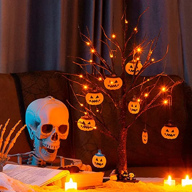 

Holiday Lighting Tree Light LED Unique Luminous Halloween Pumpkin Ghost Festival Bat Simulation Tree Light Halloween Decorations