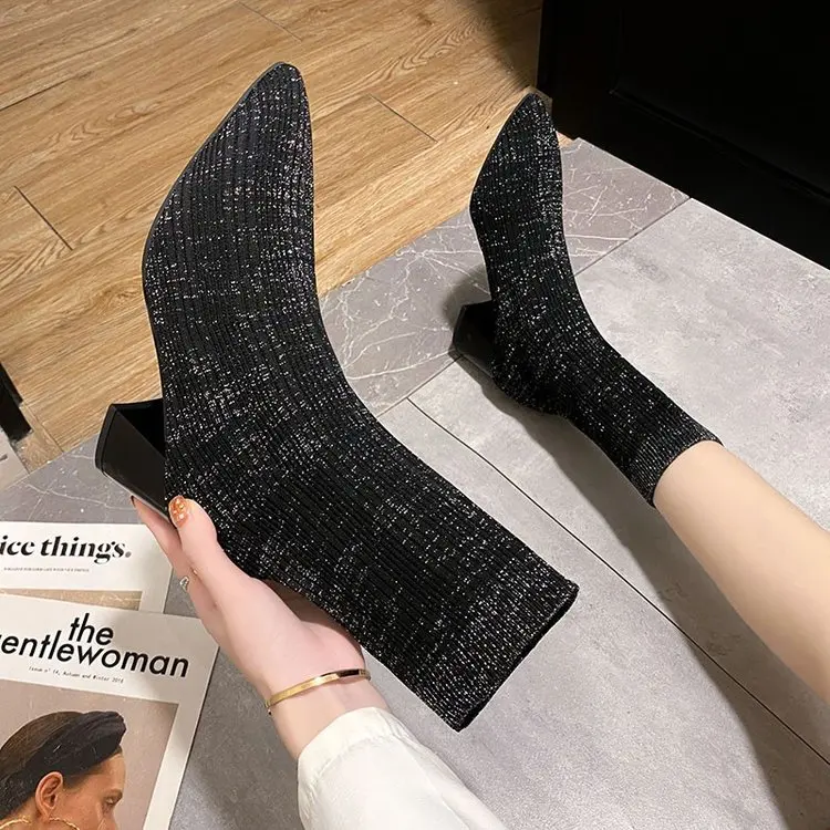 

Women's Rubber Boots Shoes Rain Med Rome Basic Hoof Heels PU Fabric Women's Rubber Boots Shoes Rain Med PU Hoof Heels Rome Fabri