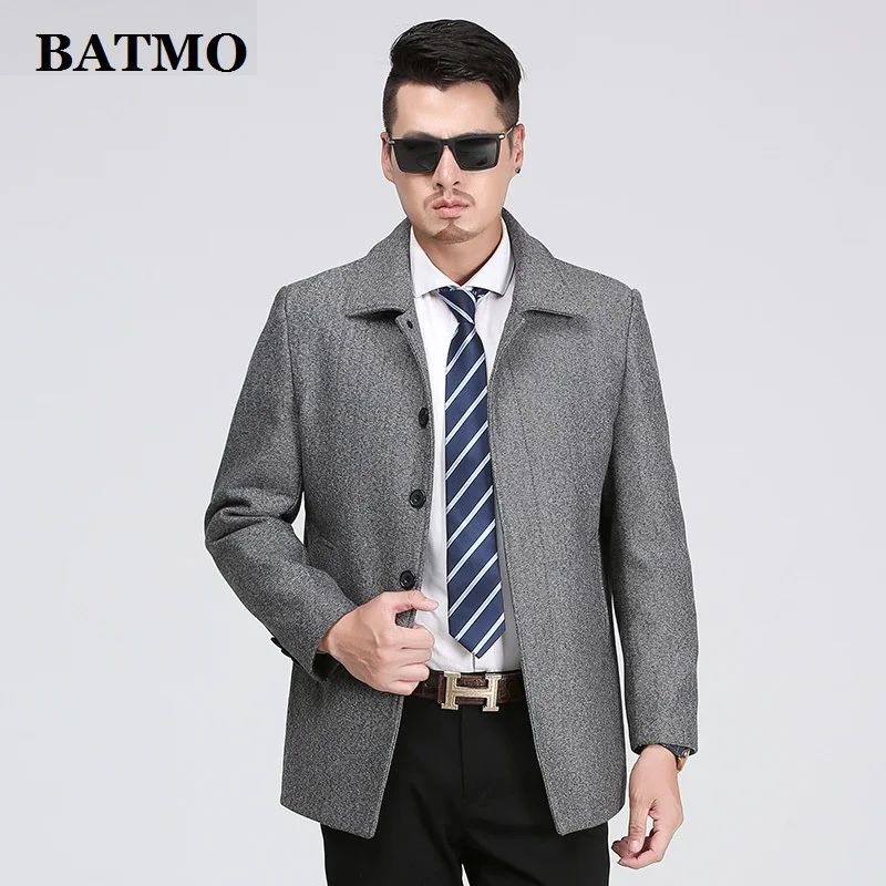 Мужской шерстяной Тренч BATMO повседневное шерстяное пальто большого размера для
