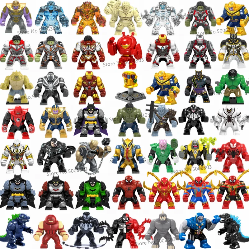 Конструктор супергерой Большая фигурка игрушки танос Халк Железный Паук Веном