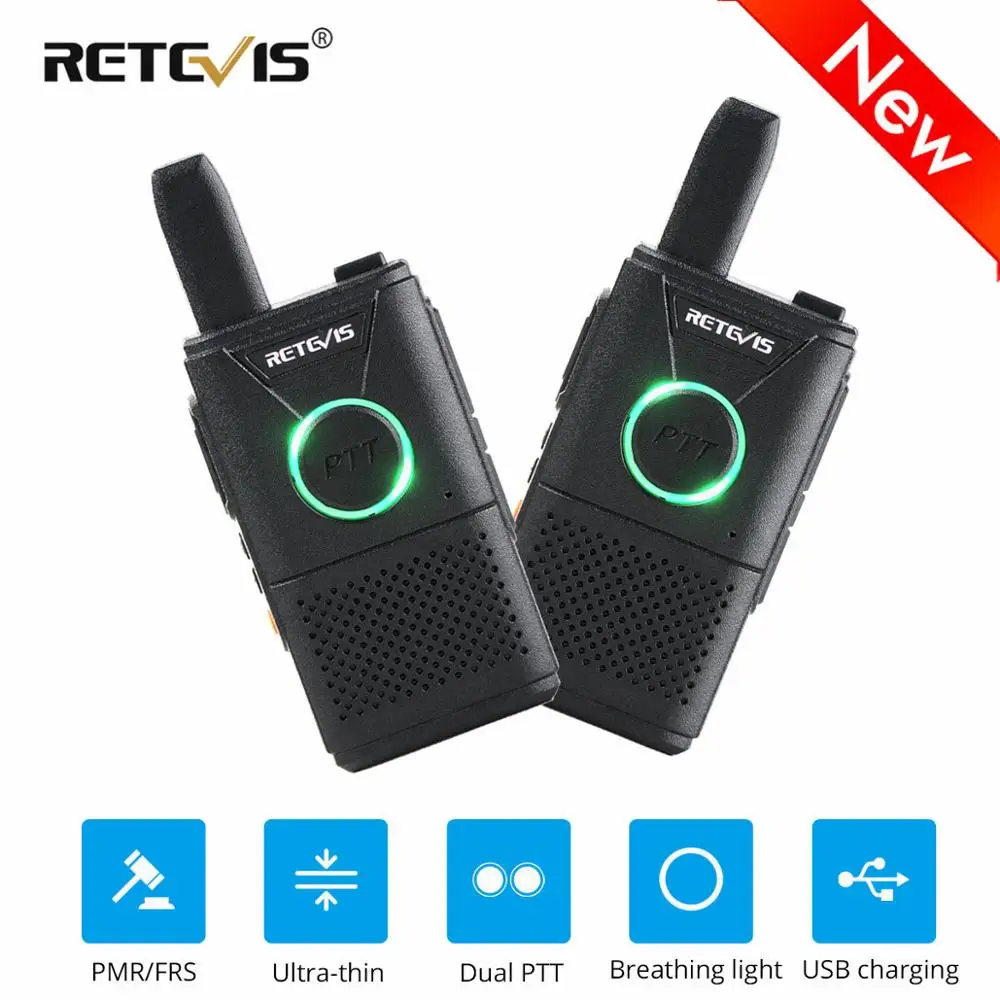 RETEVIS RT618/RT18 PMR радио перезаряжаемая мини рация 2 шт. PMR446 PMR 446 FRS Dual PTT VOX двухсторонняя рация