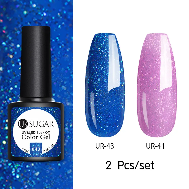 162948 Ur Sugar 2/3 шт Блестящий Гель-лак для ногтей набор розовых блесток цвет Полупостоянный светодиодный Гель-лак впитывающийся УФ-гель покрытые лаком ногти - Цвет: 162948