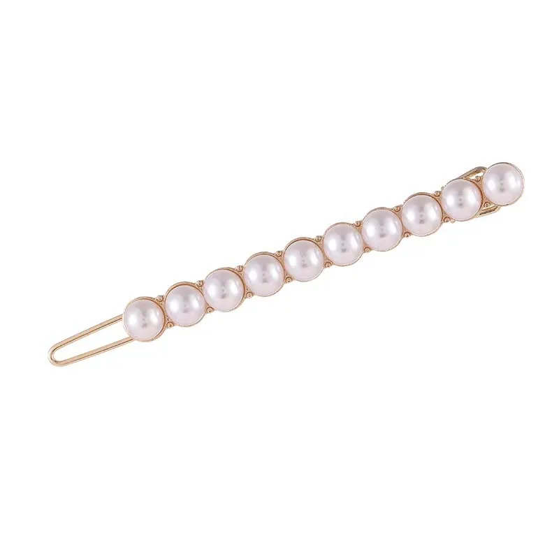 

2021 New Fashion Women Pearl Hair Clip Snap Barrette Bobby Hairpins For Women Girls Hair Accessories
