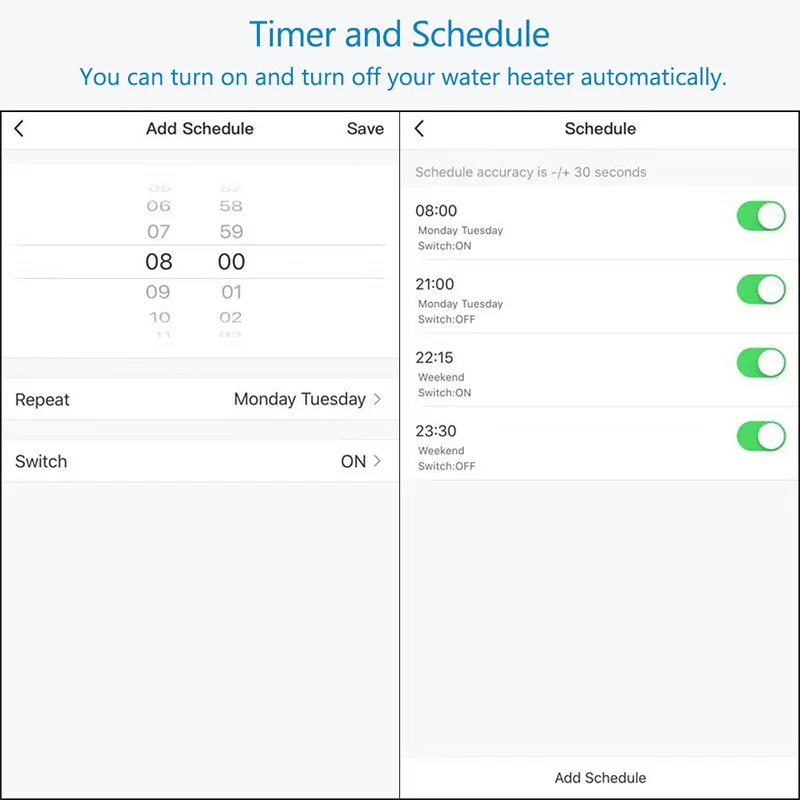 

EU WiFi Boiler Water Heater Switch 4400W WIFI Smart Water Heater For Google Home Alexa Echo