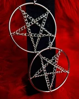 gothic pentagram hoop earring lucifer earring earring witchy goth gothic dark jewelry