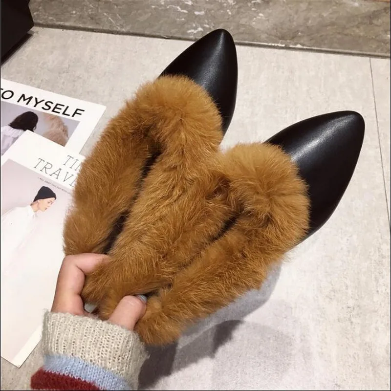 2020 Woman Warm Snow Boots Microfiber Surface Winter Flat Shoes Ladies Fur Ankle Boots Fashion Moccasins Footwear New Plus Size