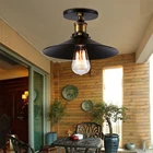 Железный потолочный светильник для коридора, минималистичный скандинавский ретро-светильник для балкона, декор для кухни, спальни, коридора, столовой, черного цвета, лофт