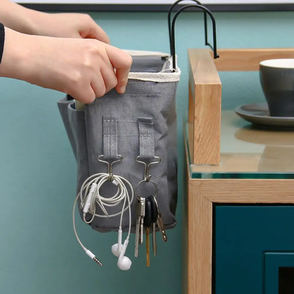 Dormitory Bedside Hanging Storage Bag on The Rack Large Capacity Student Bed Mobile Phone Basket | Дом и сад