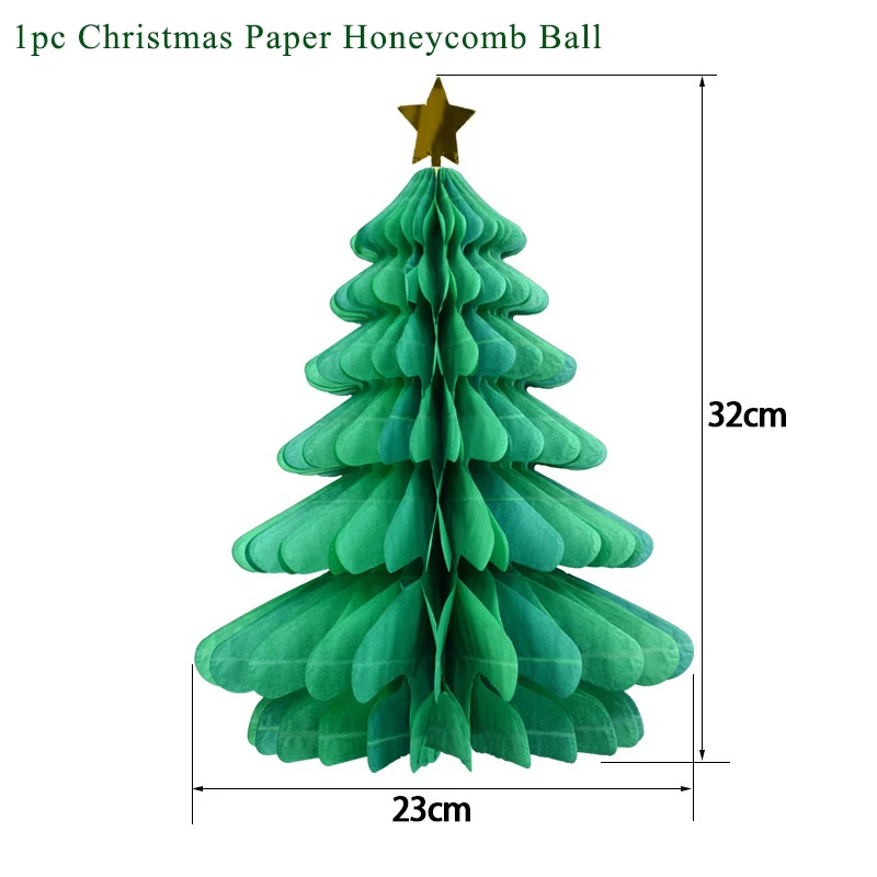 1pc Honeycomb Ball Украшения для рождественской вечеринки, Рождественский латексный бумажный шарик, баннеры, сделай сам, праздничные вечерние принадлежности, рождественские украшения для дома - Цвет: 1pc Honeycomb Ball