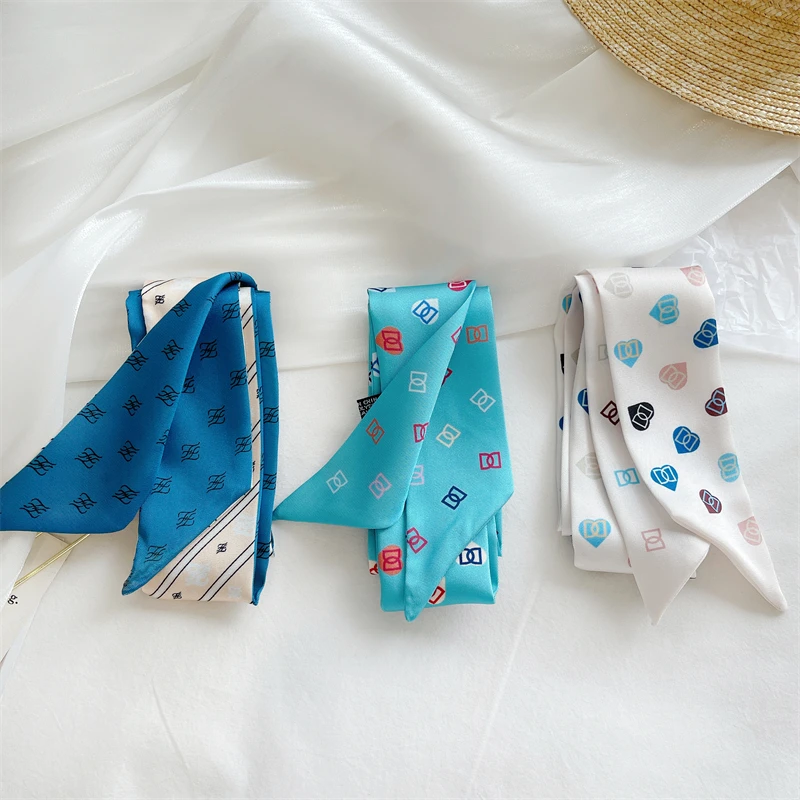 Луна и Дельфин Для женщин узкие небольшой шарф 100x6 см джунгли с принтом птицами