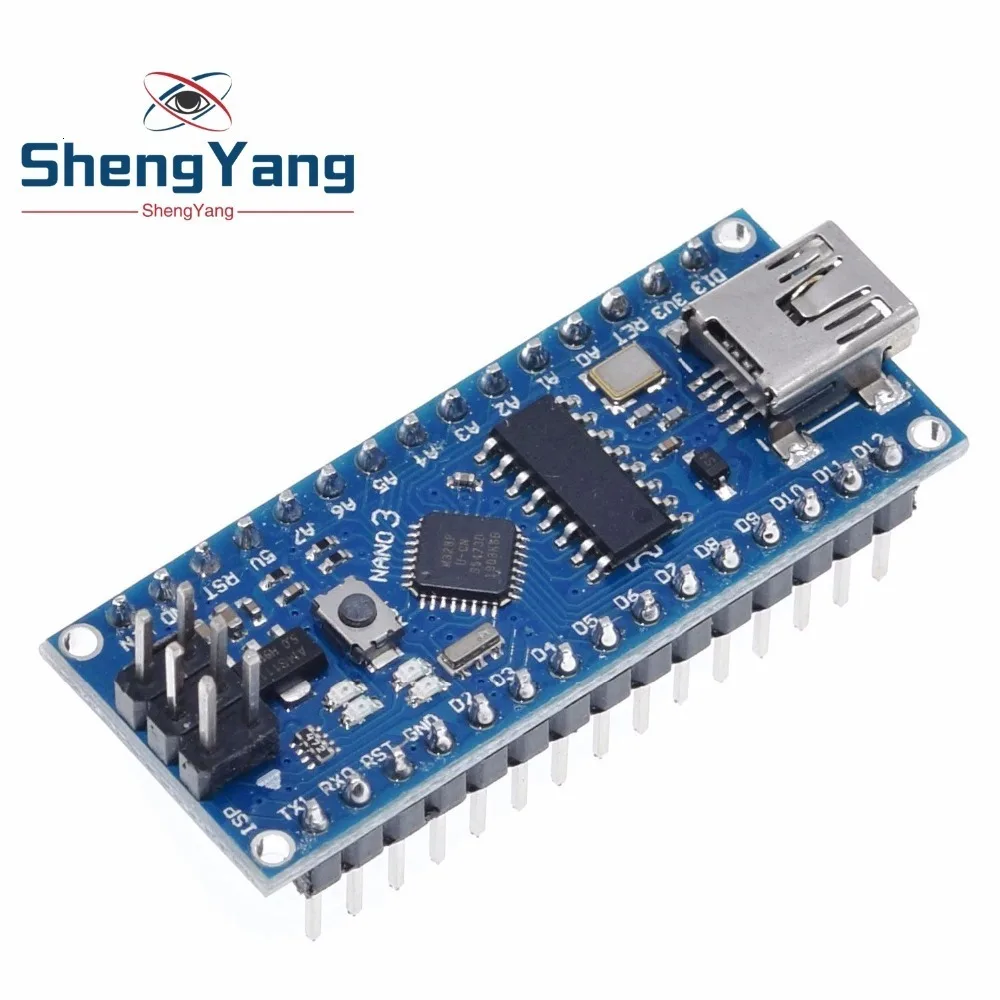 1 шт. акция для arduino Nano 3,0 Atmega328 контроллер совместимый модуль платы PCB макетная плата без USB V3.0