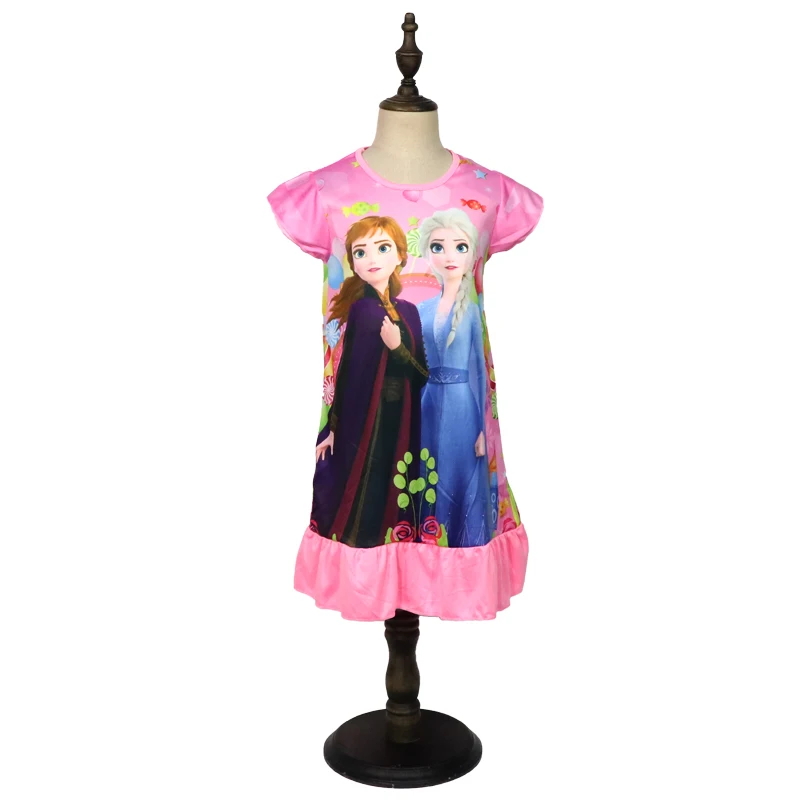 Платье Принцессы Disney для девочек летняя одежда детская с принтом Холодное сердце