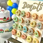 Детский праздничный пончик, украшение для вечерние ринки, подставка для пончиков, настенные шары с цифрами для свадебного декора, Детские принадлежности для 1-го дня рождения, пончик