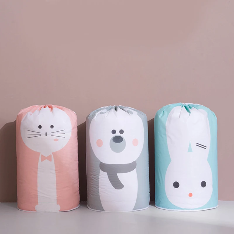 

Cute Large Capacity Quilt Storage Bag Clothes Packaging Toy Packing Bag Closet Clothing Organizer Bag For Pillow Blanket Bedding