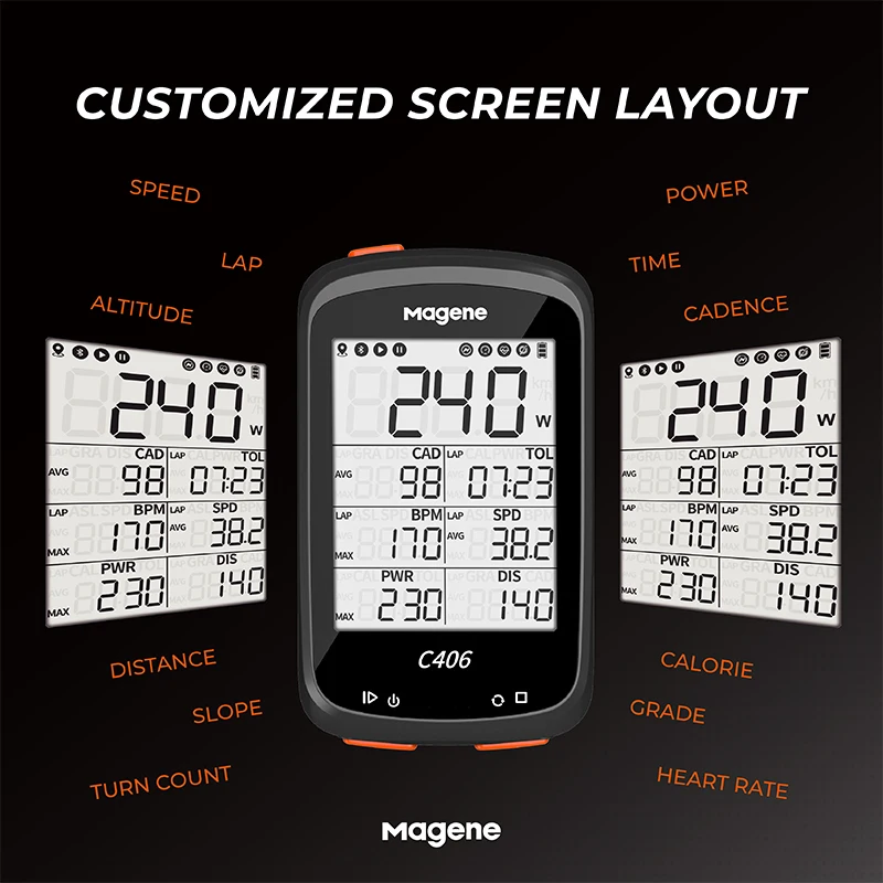magene gps bike computer wireless bicycle speedometer odometer with 2 5 inch lcd display waterproof support bluetooth ant data free global shipping