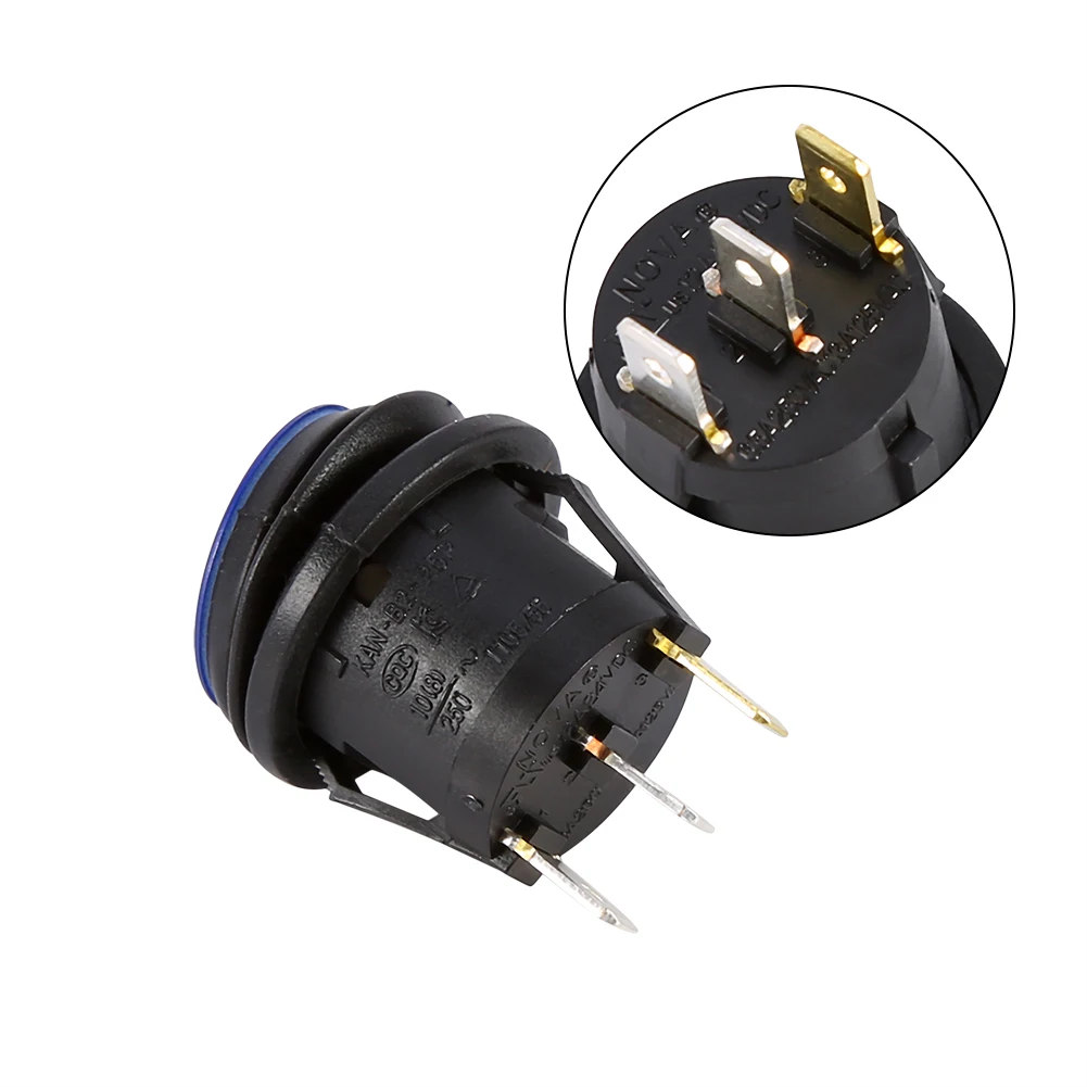 Светодиодный точечный светильник 12 В 3 контакта круглый рокер для автомобиля