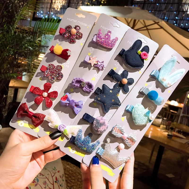 5 шт./компл. заколки для волос с милым единорогом блестки аксессуары девочек набор