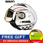 Мотоциклетный шлем с двойным козырьком для мужчин и женщин, в винтажном стиле