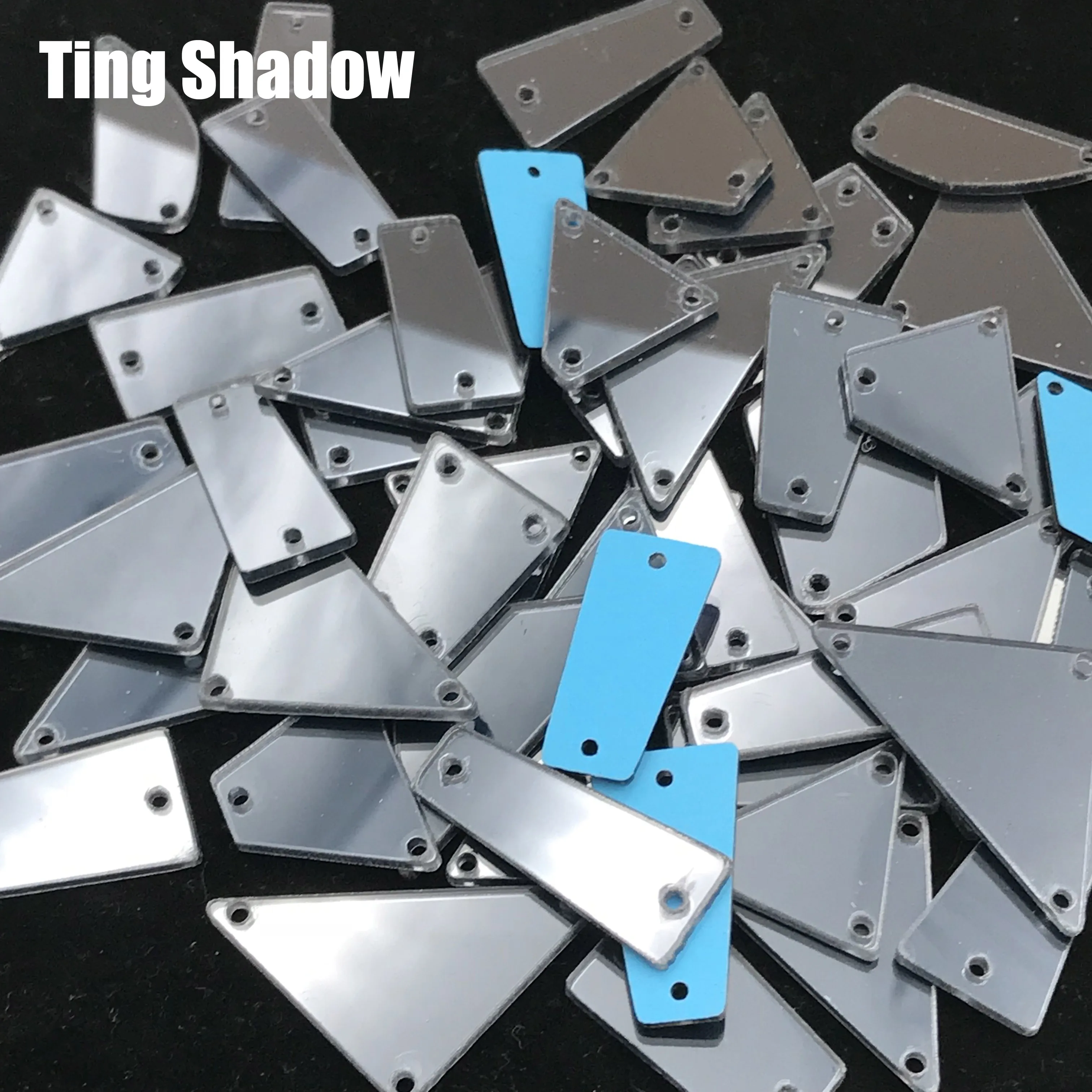 Смешанный размер 50 шт розовый желтый синий акриловое зеркало пришитое Стразы