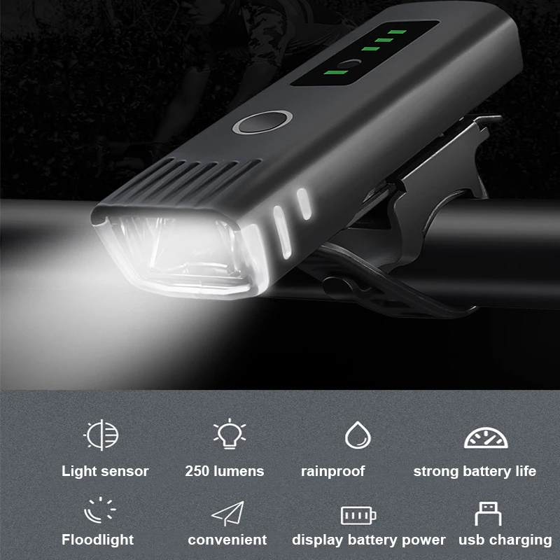 USB Перезаряжаемый велосипедный передний светильник флэш светодиодный умный